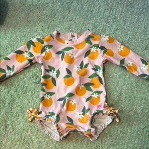 Ruffle Butt orange swimsuit 12 months